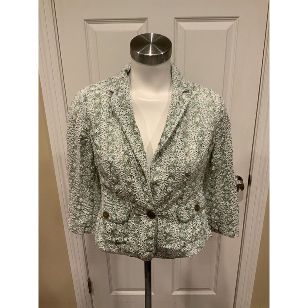 Light Green Floral Lace Blazer Jacket